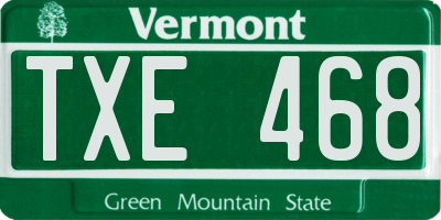 VT license plate TXE468