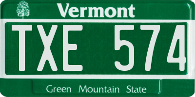 VT license plate TXE574