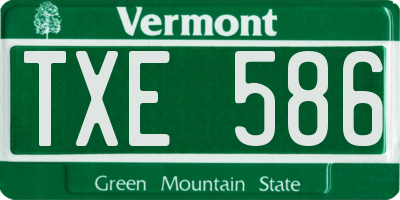 VT license plate TXE586
