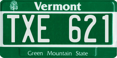 VT license plate TXE621