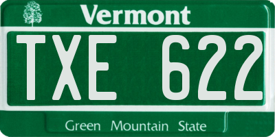 VT license plate TXE622