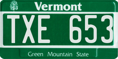 VT license plate TXE653