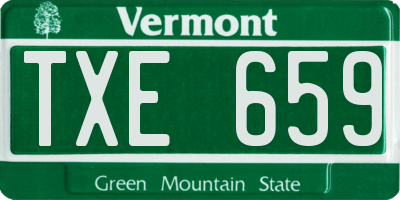 VT license plate TXE659