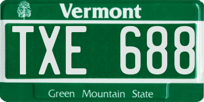 VT license plate TXE688