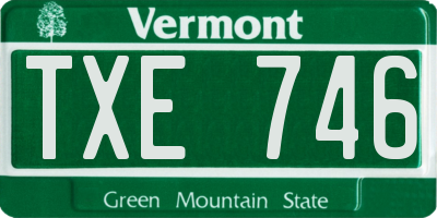 VT license plate TXE746
