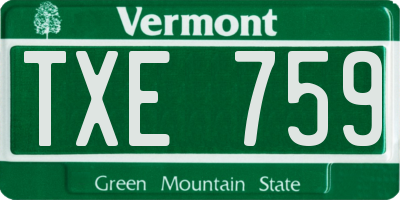 VT license plate TXE759