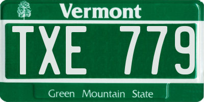 VT license plate TXE779