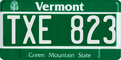 VT license plate TXE823