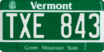 VT license plate TXE843