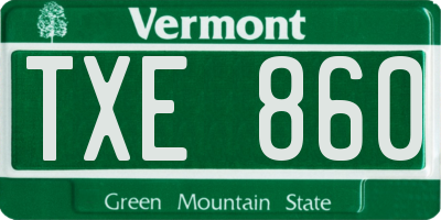 VT license plate TXE860