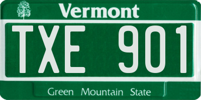 VT license plate TXE901