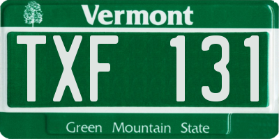 VT license plate TXF131