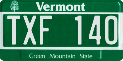 VT license plate TXF140