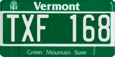 VT license plate TXF168
