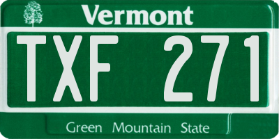 VT license plate TXF271