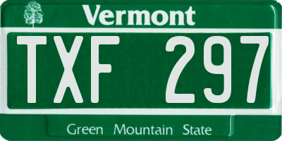 VT license plate TXF297