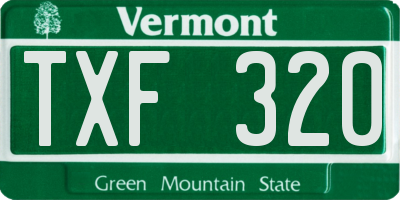 VT license plate TXF320