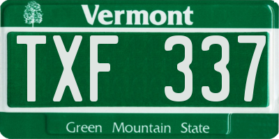VT license plate TXF337