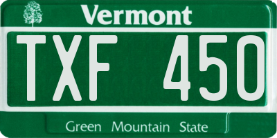 VT license plate TXF450