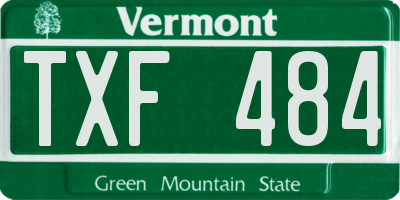 VT license plate TXF484