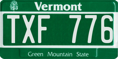 VT license plate TXF776