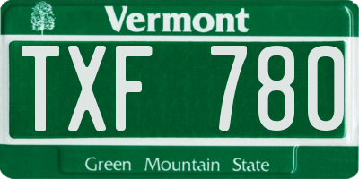 VT license plate TXF780