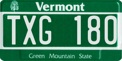 VT license plate TXG180