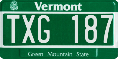 VT license plate TXG187