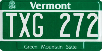 VT license plate TXG272