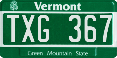 VT license plate TXG367