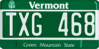VT license plate TXG468