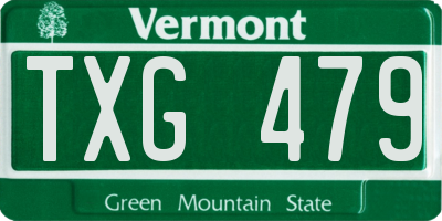 VT license plate TXG479