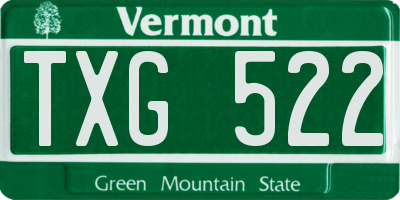 VT license plate TXG522
