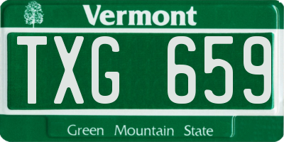 VT license plate TXG659