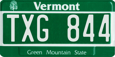 VT license plate TXG844