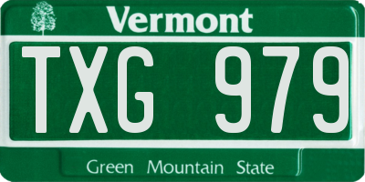 VT license plate TXG979