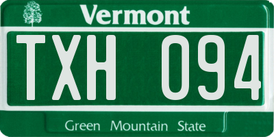 VT license plate TXH094