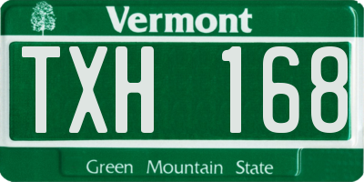 VT license plate TXH168