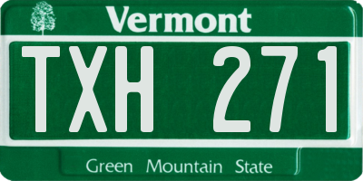 VT license plate TXH271