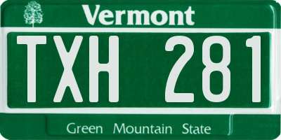 VT license plate TXH281