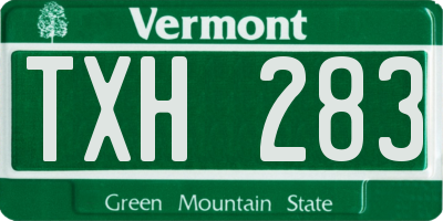 VT license plate TXH283