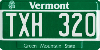 VT license plate TXH320