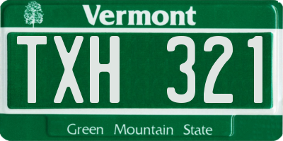 VT license plate TXH321