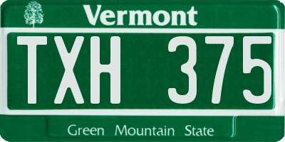VT license plate TXH375