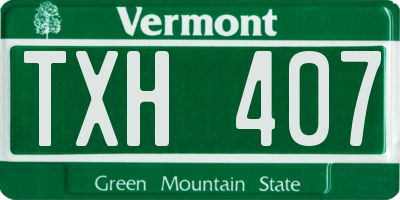 VT license plate TXH407