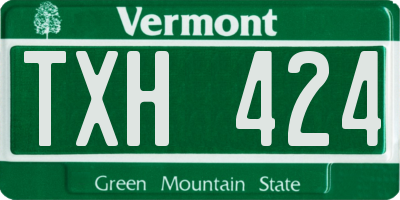 VT license plate TXH424