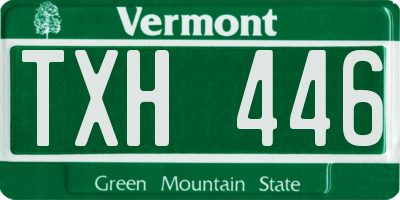 VT license plate TXH446