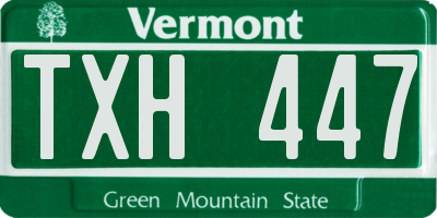 VT license plate TXH447