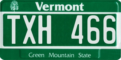 VT license plate TXH466
