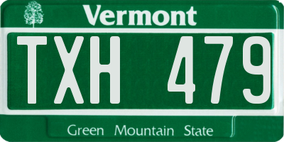 VT license plate TXH479